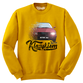 Jeżdżę klasykiem Audi 80 - bluza męska standard żółta