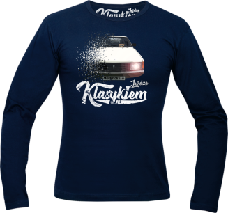 Jeżdżę klasykiem Moskvich 2141 - longsleeve męski granatowy