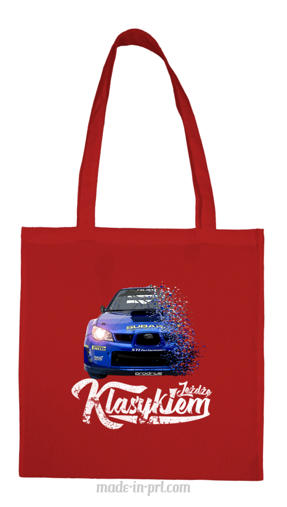 Jeżdżę klasykiem Subaru Impreza WRX - torba zakupowa bawełniana