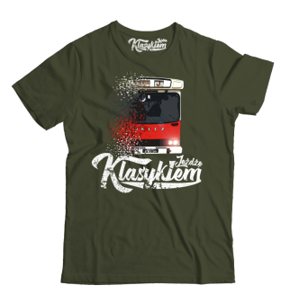 Jeżdżę klasykiem Jelcz Berliet PR110 - koszulka męska khaki
