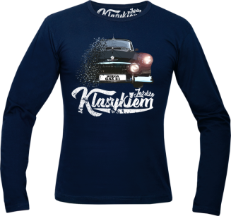 Jeżdżę klasykiem Wołga GAZ 21 - longsleeve męski granatowy