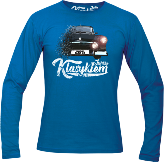Jeżdżę klasykiem Wołga GAZ 21 - longsleeve męski niebieski
