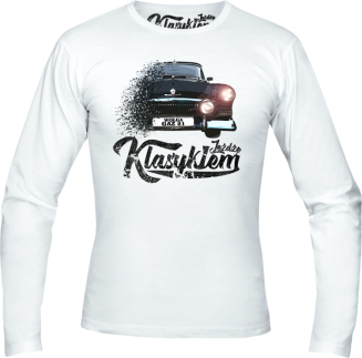 Jeżdżę klasykiem Wołga GAZ 21 - longsleeve męski białe