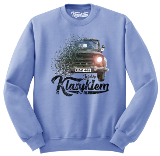 Jeżdżę klasykiem UAZ 469 - bluza męska standard błękitna