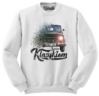 Jeżdżę klasykiem UAZ 469 - bluza męska standard biała