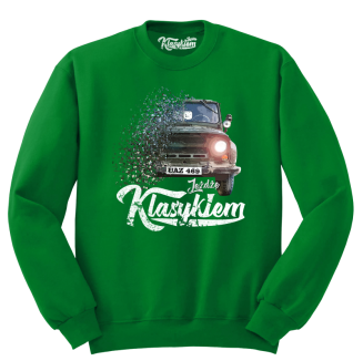Jeżdżę klasykiem UAZ 469 - bluza męska standard zielona