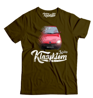 Brązowa koszulka męska z nadrukiem - SEICENTO 