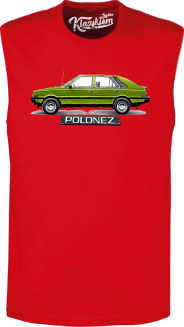 Polonez zielony Klasyczny Bok - top męski bezrękawnik czerwony