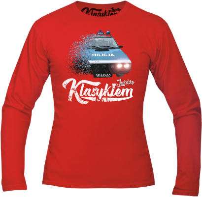 Jeżdżę klasykiem FSO Milicja Polonez - longsleeve męski