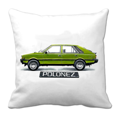Polonez zielony Klasyczny Bok - poduszka biała 40x40cm
