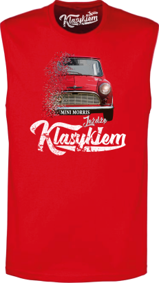 Jeżdżę klasykiem Mini Morris - top męski bezrękawnik 
