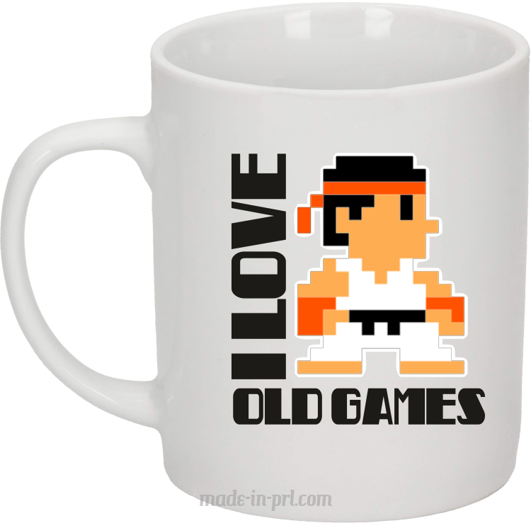 I LOVE OLD GAMES - Kubek ceramiczny biały 