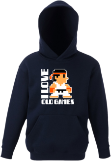 I LOVE OLD GAMES - Bluza dziecięca z kapturem granat