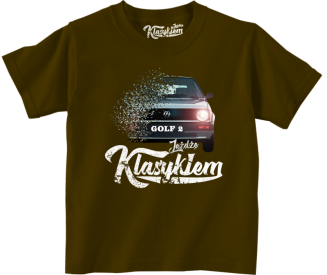 Jeżdżę klasykiem GOLF 2 - koszulka dziecięca brązowa