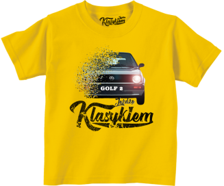 Jeżdżę klasykiem GOLF 2 - koszulka dziecięca żółta
