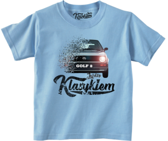 Jeżdżę klasykiem GOLF 2 - koszulka dziecięca błękitna
