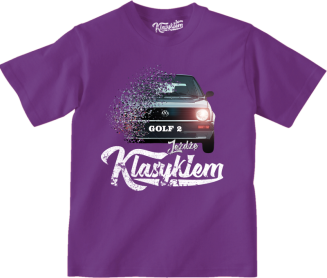 Jeżdżę klasykiem GOLF 2 - koszulka dziecięca fioletowa