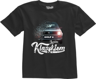 Jeżdżę klasykiem GOLF 2 - koszulka dziecięca czarna