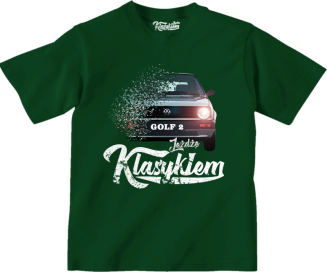 Jeżdżę klasykiem GOLF 2 - koszulka dziecięca butelkowa
