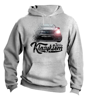 Jeżdżę Klasykiem OPEL Astra GTC - bluza męska z kapturem melanżowa