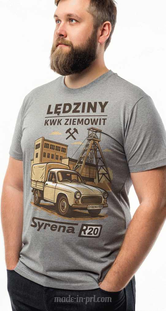 Lędziny KWK ZIEMOWIT Syrena R20 dostawczak - koszulka męska