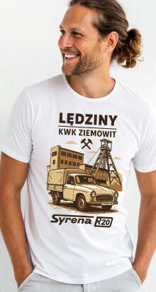 Lędziny KWK ZIEMOWIT Syrena R20 dostawczak - koszulka męska