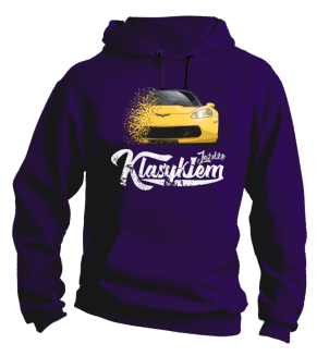 Jeżdżę klasykiem Corvette Żółty Sport - bluza męska z kapturem fioletowa