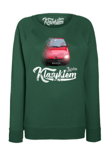 Ciemno zielona bluza damska z nadrukiem - SEICENTO 