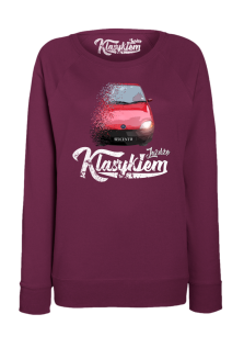 Bordowa bluza damska z nadrukiem - SEICENTO 