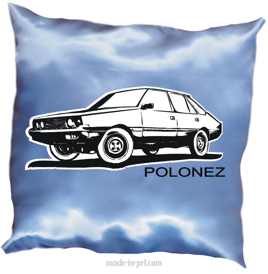 POLONEZ old - poduszka błękitno-czarna