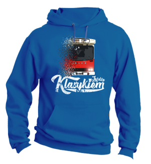 Jeżdżę klasykiem Jelcz Berliet PR110 - bluza męska z kapturem niebieska