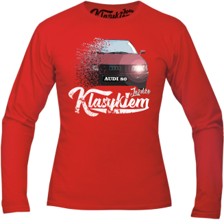 Jeżdzę klasykiem Audi 80 - longsleeve męski czerwony