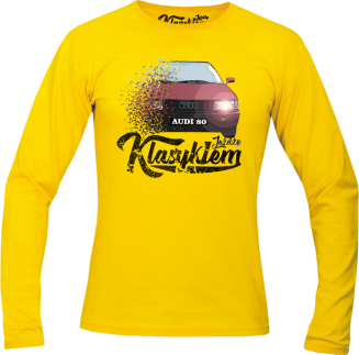 Jeżdzę klasykiem Audi 80 - longsleeve męski żółty