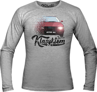 Jeżdzę klasykiem Audi 80 - longsleeve męski melanż 
