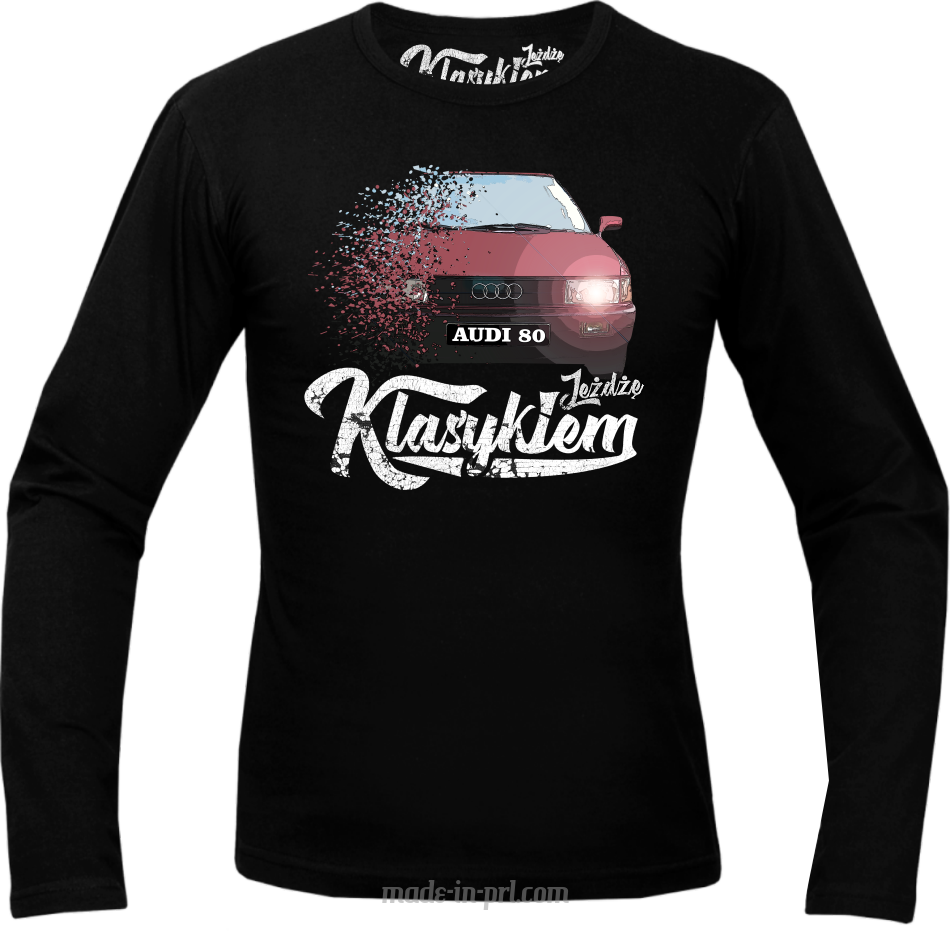 Jeżdzę klasykiem Audi 80 - longsleeve męski czarny