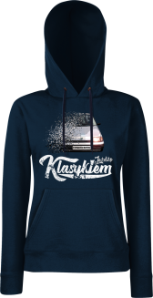 Jeżdżę klasykiem CINQUECENTO - bluza damska z kapturem czarna