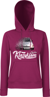Jeżdżę klasykiem CINQUECENTO - bluza damska z kapturem bordowa
