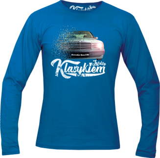 Jeżdżę klasykiem Mercedes Benz 190 - longsleeve męski niebieski