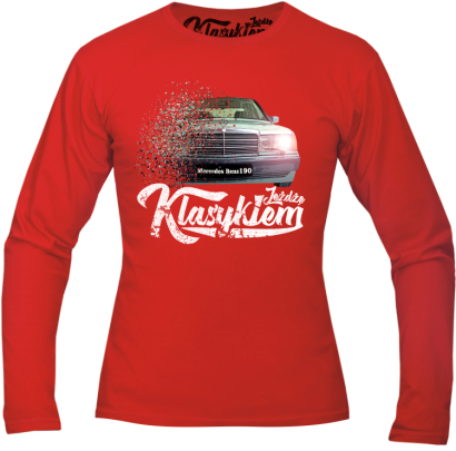 Jeżdżę klasykiem Mercedes Benz 190 -  longsleeve męski