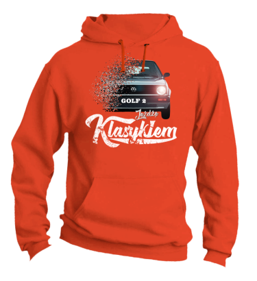 Jeżdżę klasykiem GOLF 2 - bluza z kapturem 