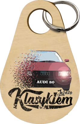 Jeżdzę klasykiem Audi 80 - brelok 