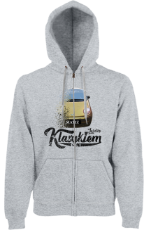 Jeżdżę klasykiem MATIZ - bluza męska kaptur na zamek melanż 
