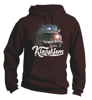 Jeżdżę klasykiem UAZ 469 - bluza męska z kapturem brązowa
