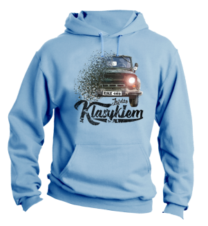 Jeżdżę klasykiem UAZ 469 - bluza męska z kapturem błękitna