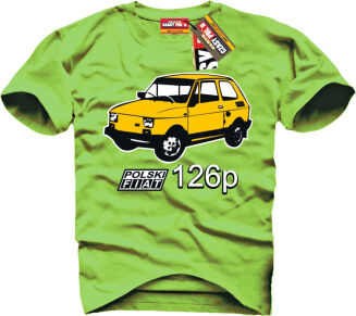 Fiat 126p Maluch - koszulka męska limonka