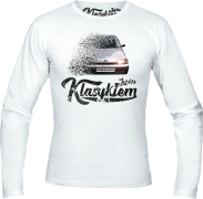 Jeżdżę klasykiem CINQUECENTO - longsleeve męski biały