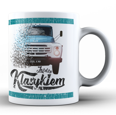 Jeżdżę klasykiem ZIŁ 130 - kubek biały ceramiczny 330ml