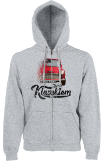 Jeżdżę klasykiem Mini Morris - bluza męska kaptur na zamek melanż 