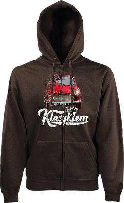 Jeżdżę klasykiem Mini Morris - bluza męska kaptur na zamek 