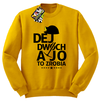 Dej dwóch a jo to zrobia - bluza męska standard żółta
